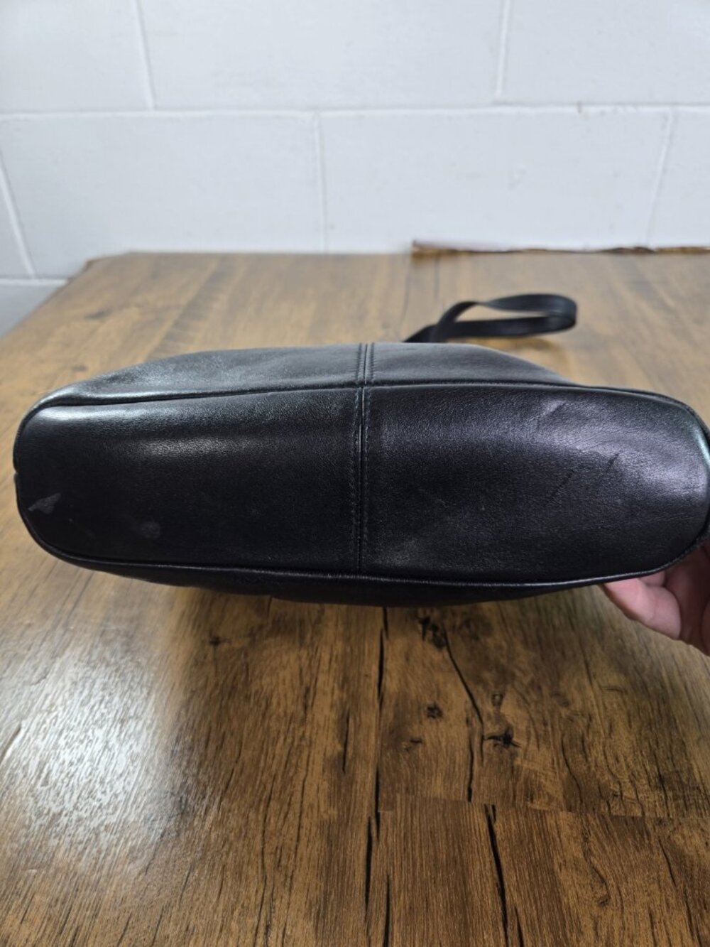 vtg y2k Etienne Aigner Black Leather Shoulder Bag minimalist - Picture 2 of 9
